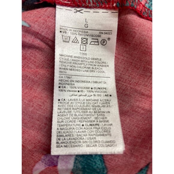 Old Navy Ruffle Y2K Cami Top L Adjustable Strap Red Floral Tropical Resort Beach - Picture 4 of 7